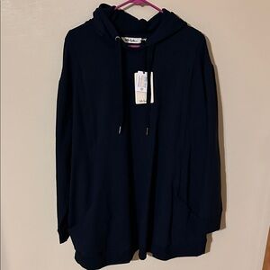 Ulla Popken dark blue pull over hoodie nwt size 24/26